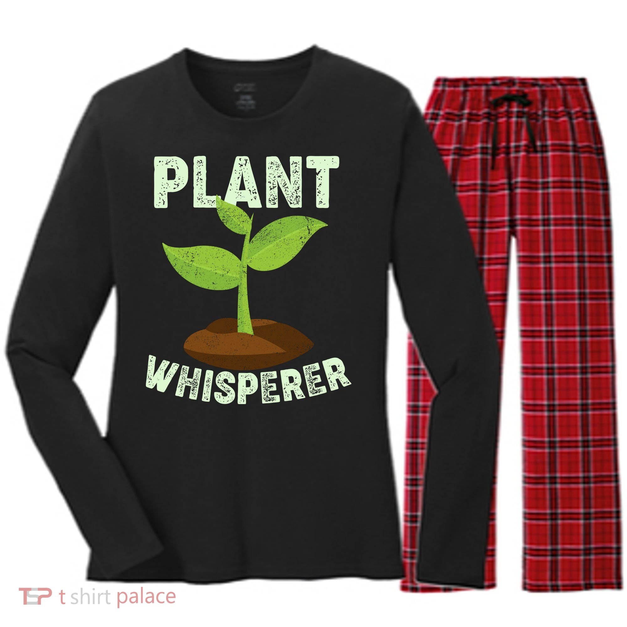 Plant Whisperer Garden Plant Lover Women's Long Sleeve Flannel Pajama Set 