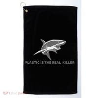 Plastic is the Real Killer Golf Towel thumb 0