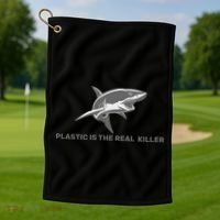 Plastic is the Real Killer Golf Towel thumb 1