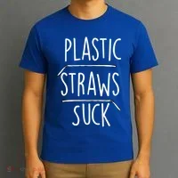 Plastic Straws Suck T-Shirt thumb 3