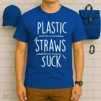 Plastic Straws Suck T-Shirt thumb 6
