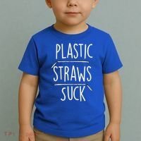 Plastic Straws Suck Toddler T-Shirt thumb 2