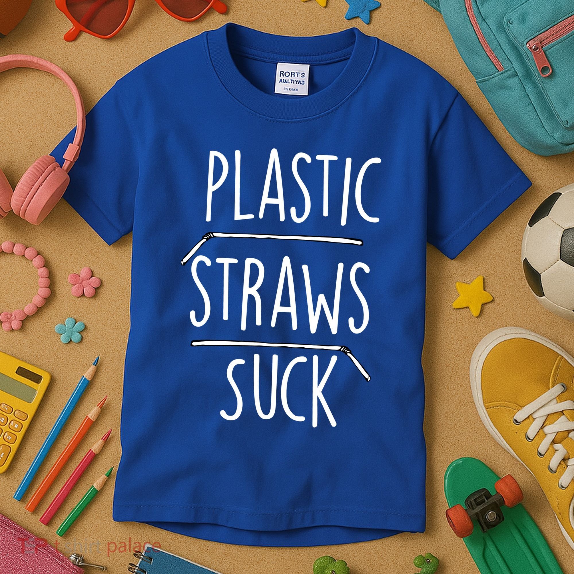 Plastic Straws Suck Kids T-Shirt