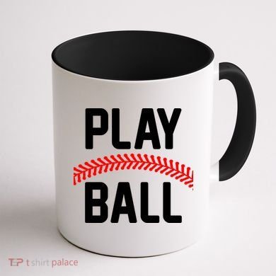 Play Ball Baseball and Softball Players Coffee Mug back