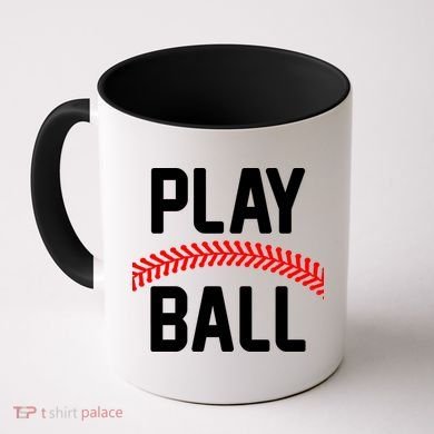 Play Ball Baseball and Softball Players Coffee Mug