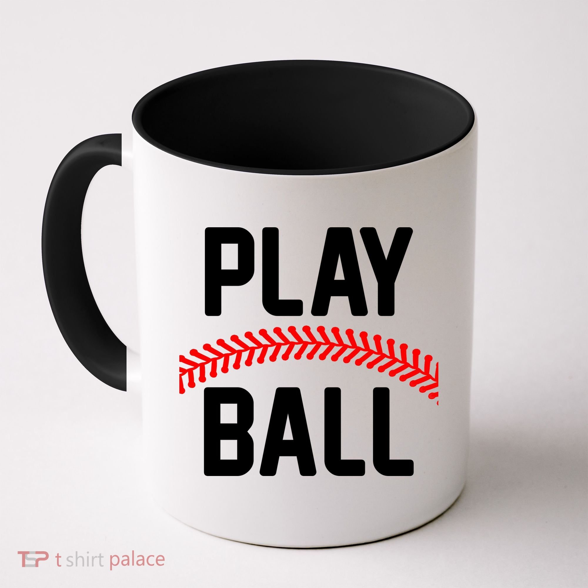 Play Ball Baseball and Softball Players Coffee Mug