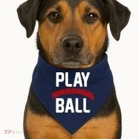 Play Ball Baseball and Softball Players USA-Made Doggie Bandana thumb 1