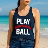 Play Ball Baseball and Softball Players Women's Tank Top thumb 2