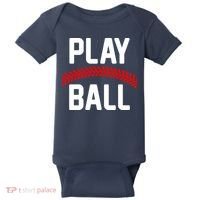Play Ball Baseball and Softball Players Baby Bodysuit thumb 0