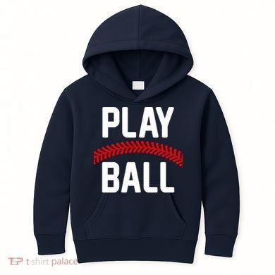 Play Ball Baseball and Softball Players Kids Hoodie