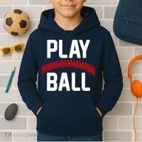 Play Ball Baseball and Softball Players Kids Hoodie thumb 2