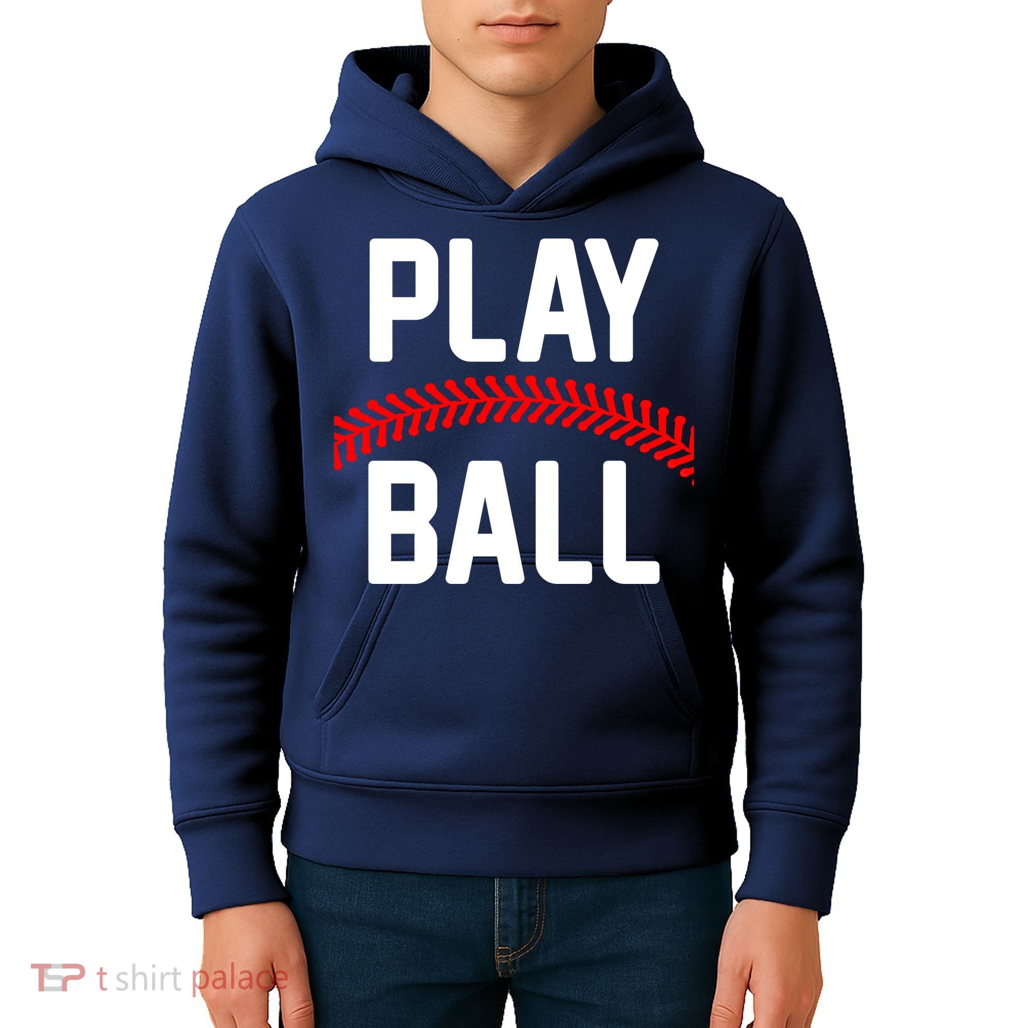 Play Ball Baseball and Softball Players Kids Hoodie