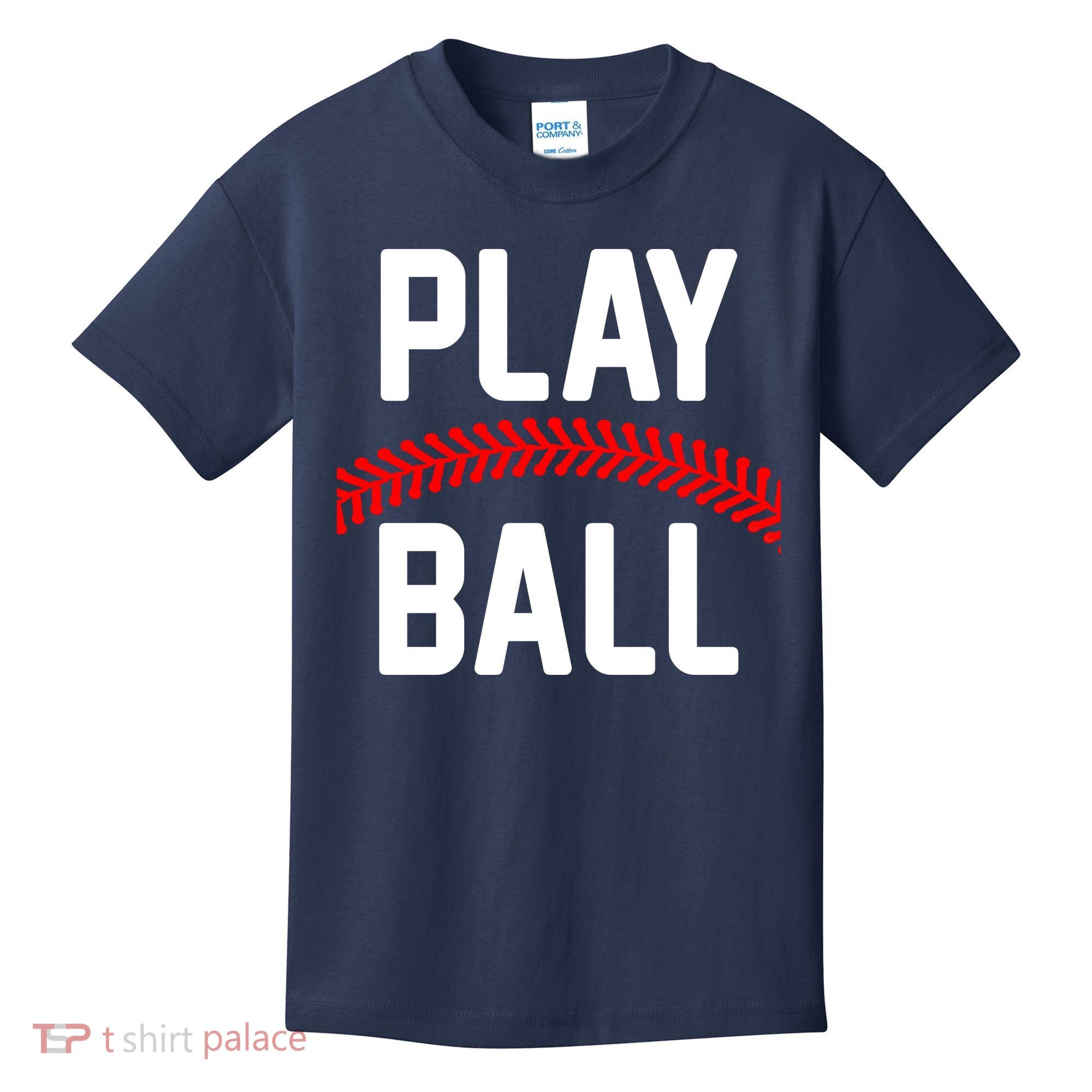 Play Ball Baseball and Softball Players Kids T-Shirt