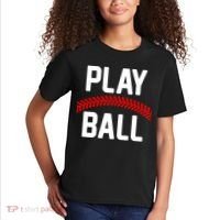 Play Ball Baseball and Softball Players Kids T-Shirt thumb 2