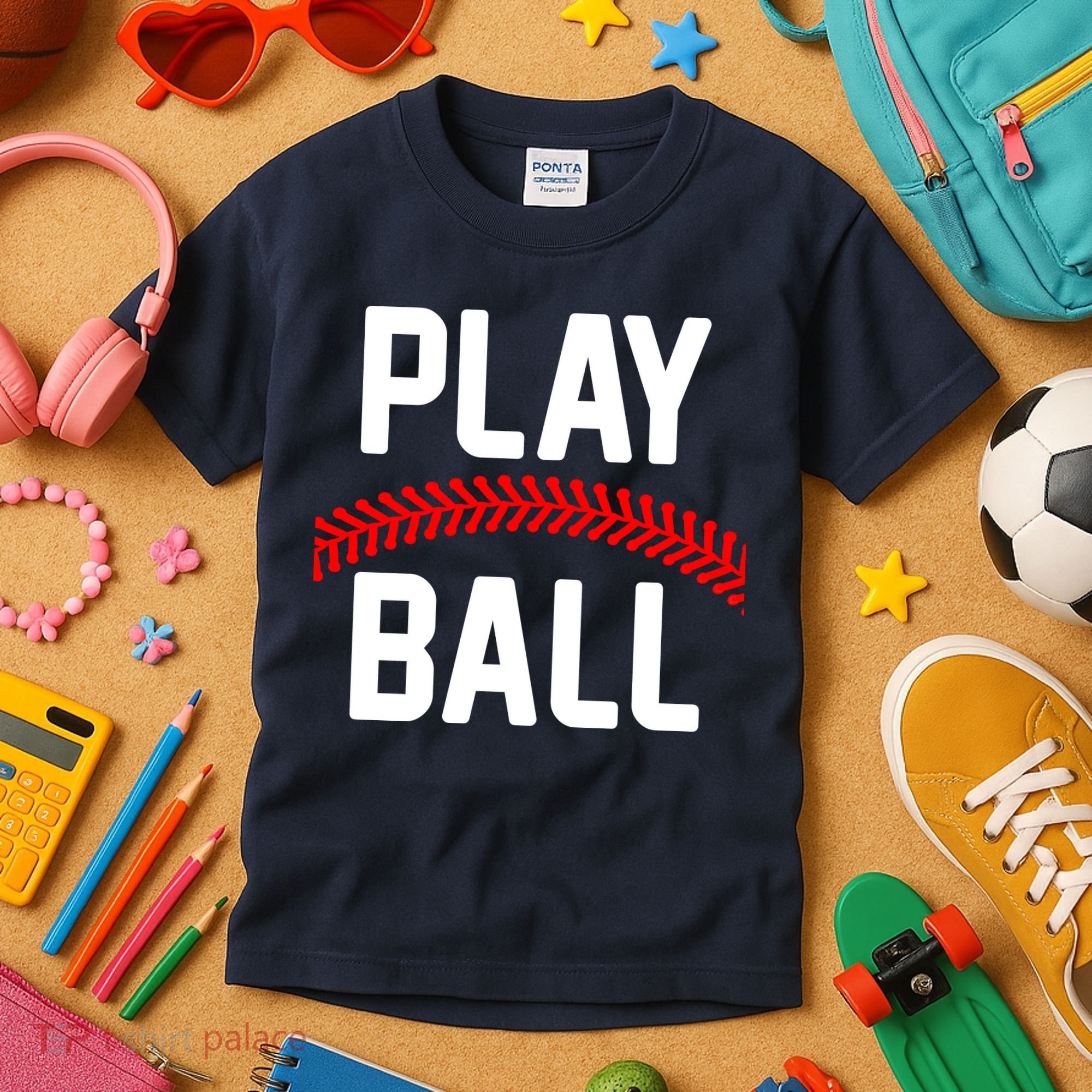 Play Ball Baseball and Softball Players Kids T-Shirt
