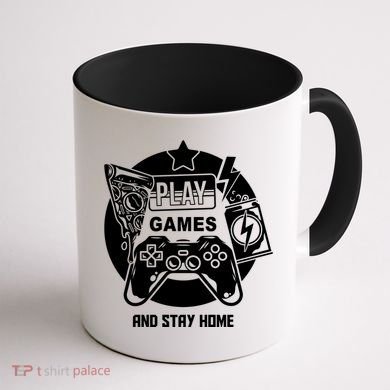 Play Games And Stay Home Coffee Mug back