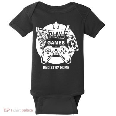 Play Games And Stay Home Baby Bodysuit