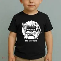 Play Games And Stay Home Toddler T-Shirt thumb 2
