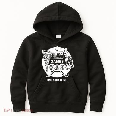 Play Games And Stay Home Kids Hoodie