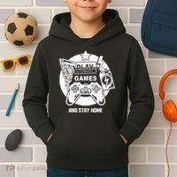 Play Games And Stay Home Kids Hoodie thumb 2
