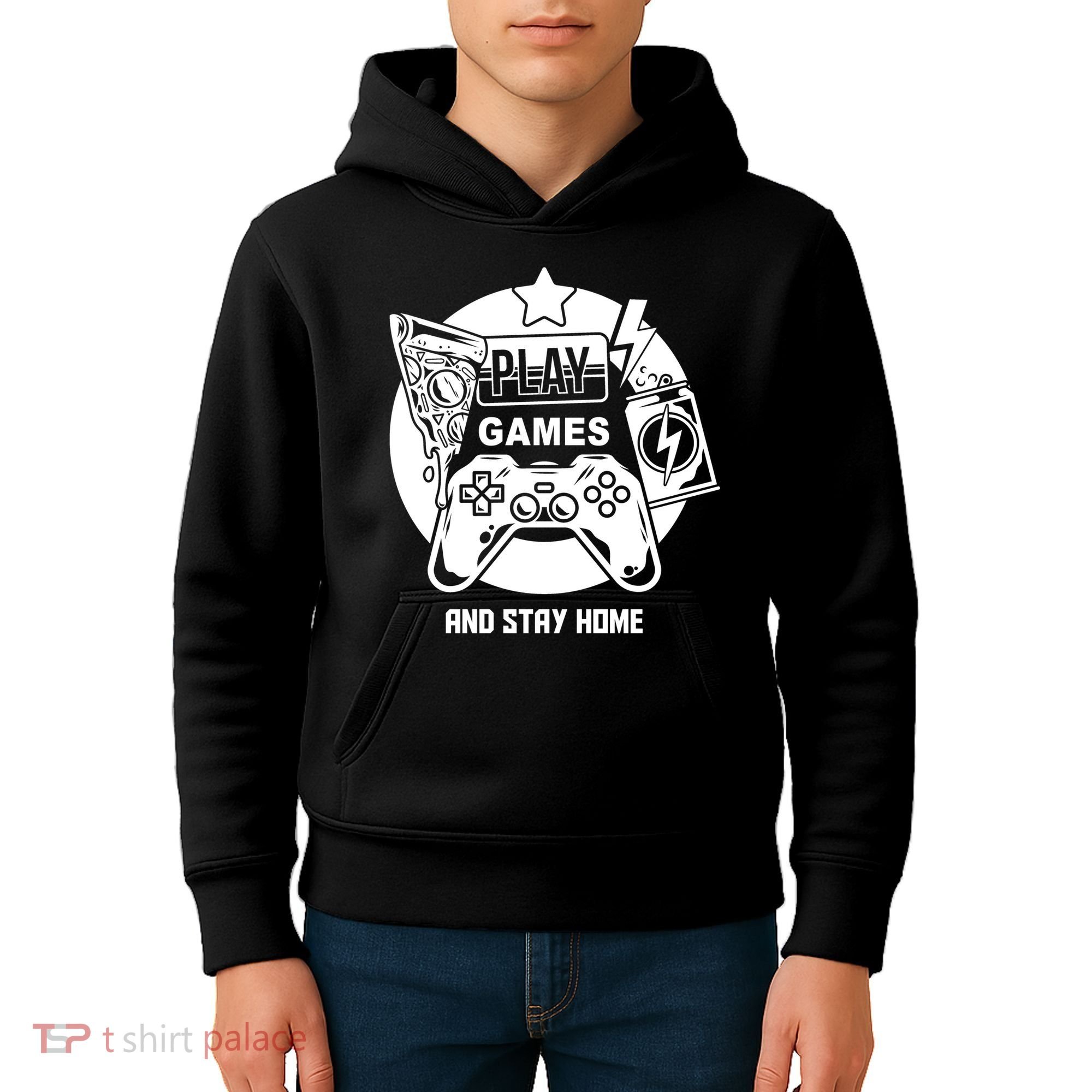 Play Games And Stay Home Kids Hoodie