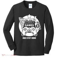 Play Games And Stay Home Kids Long Sleeve Shirt thumb 0