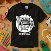 Play Games And Stay Home Kids T-Shirt thumb 3