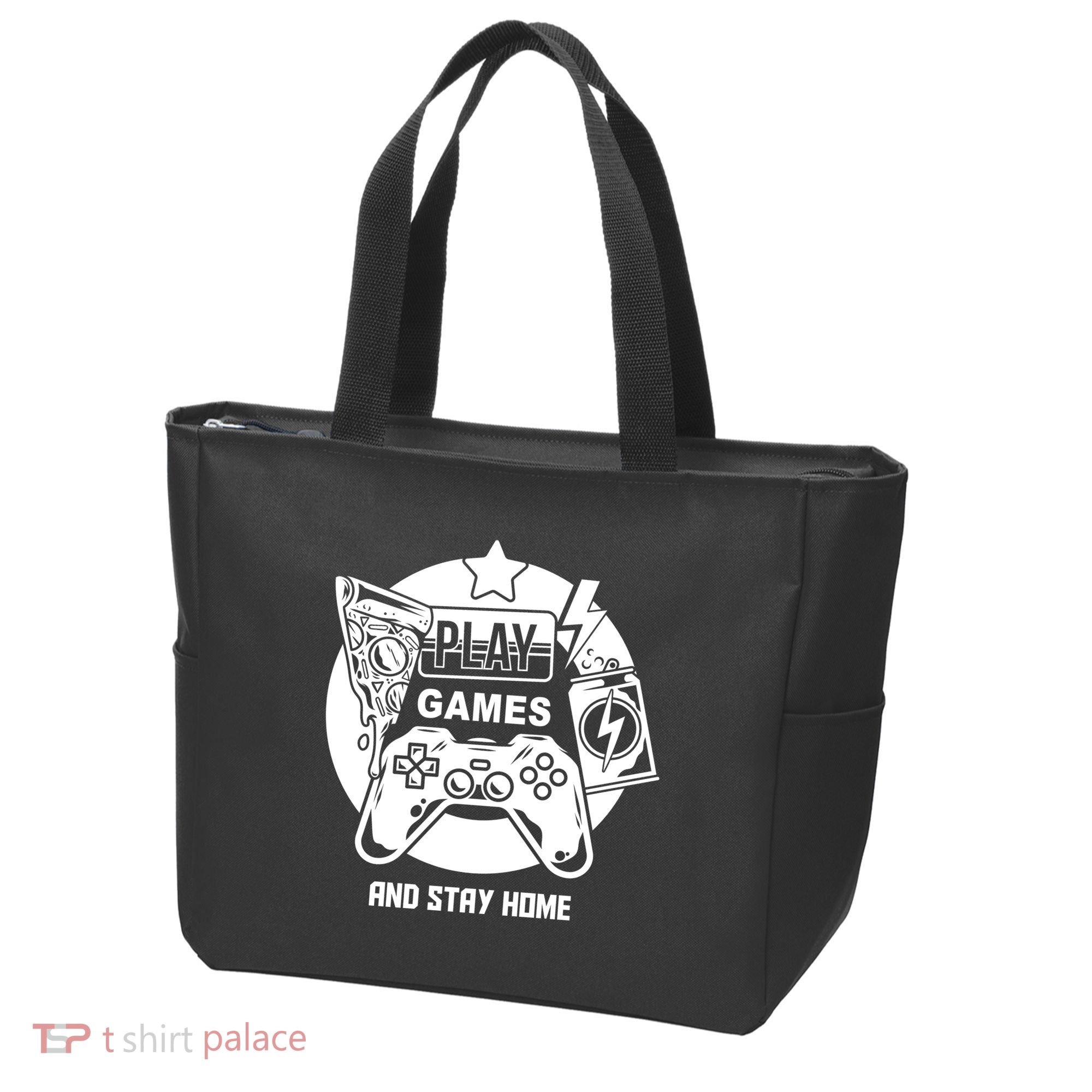 Play Games And Stay Home Tote Bag