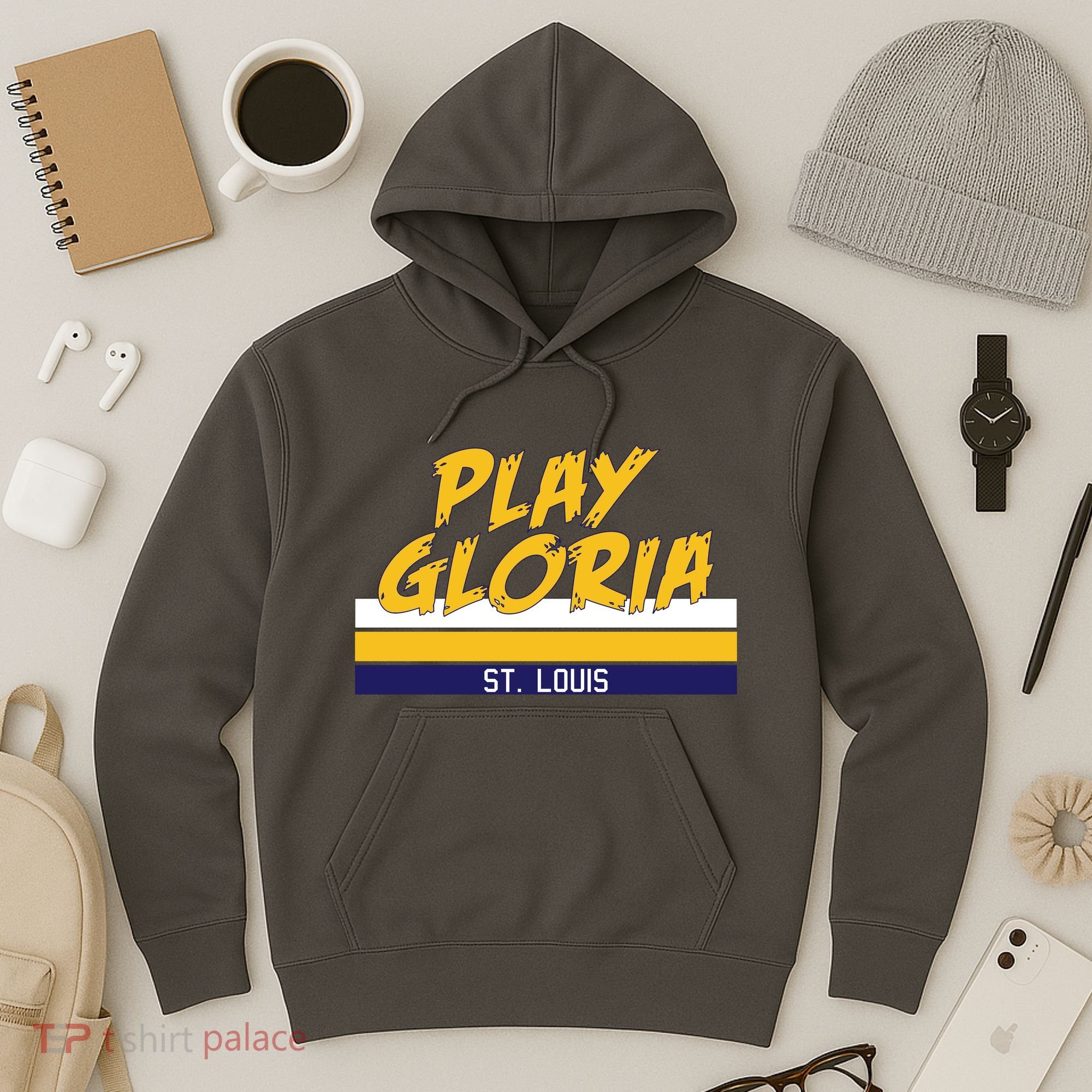 Play Gloria St. Louis Hockey Stripes Hoodie