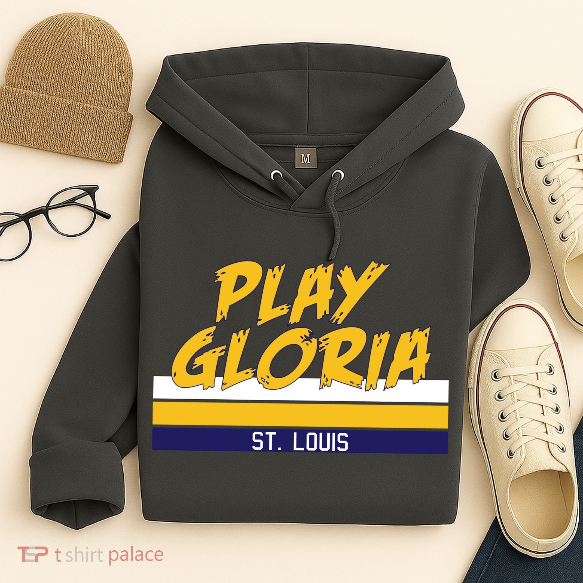Play Gloria St. Louis Hockey Stripes Hoodie
