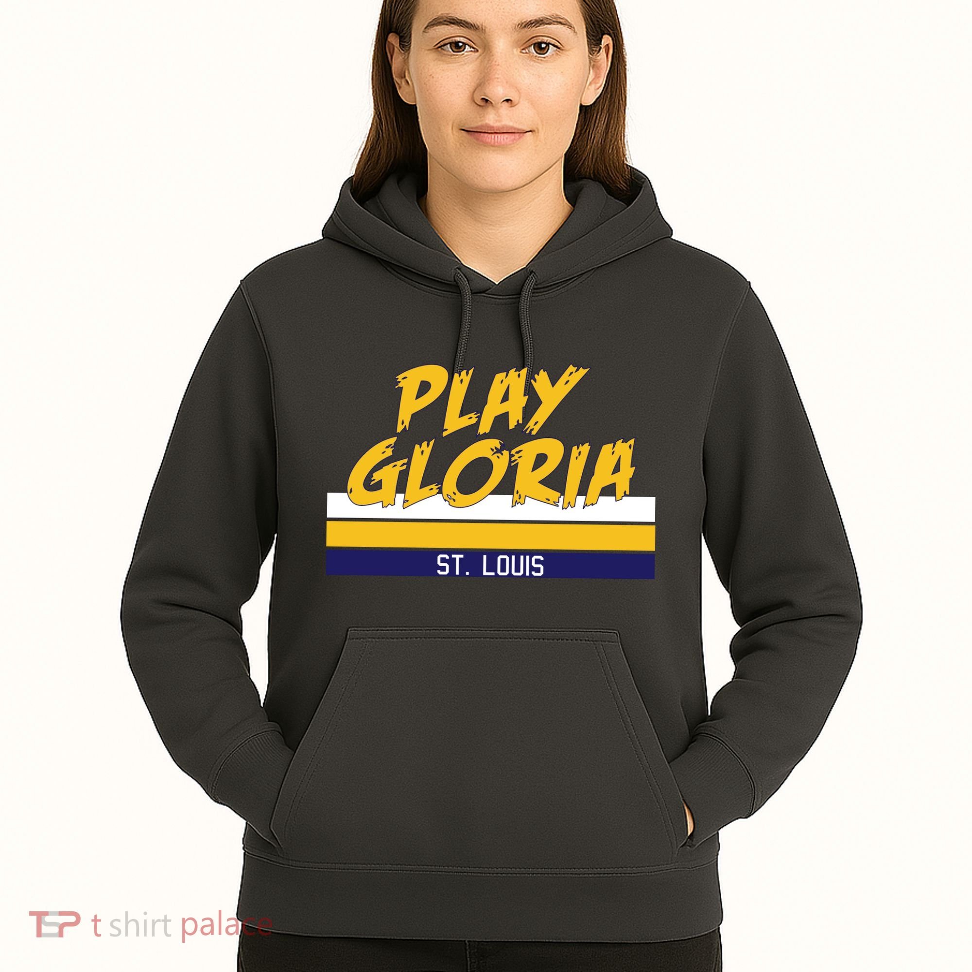 Play Gloria St. Louis Hockey Stripes Hoodie