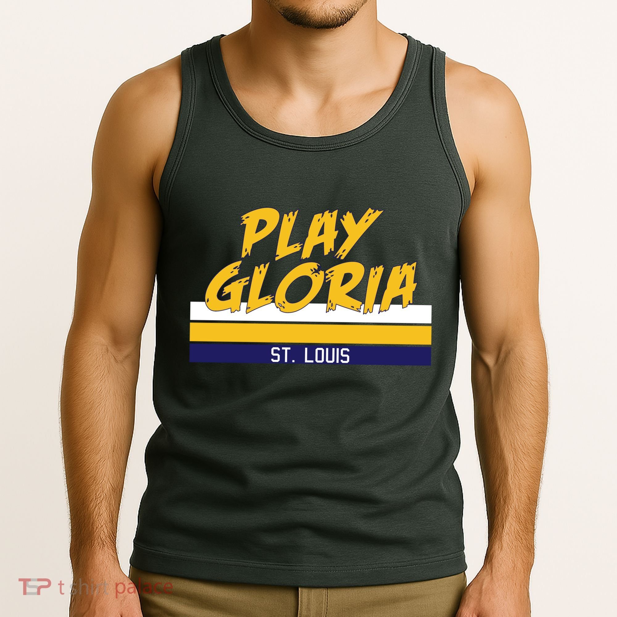 Play Gloria St. Louis Hockey Stripes Tank Top