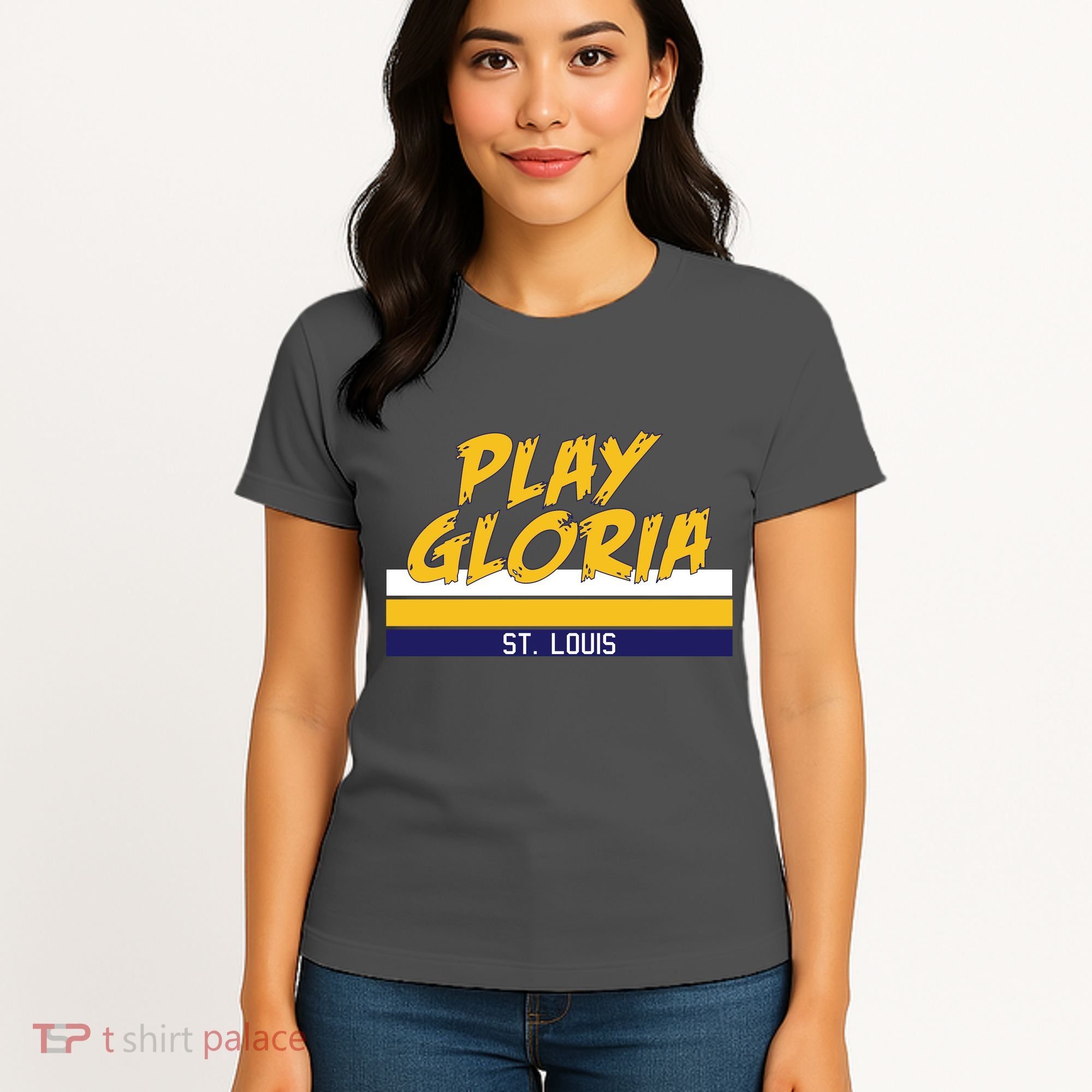 Play Gloria St. Louis Hockey Stripes Women's T-Shirt