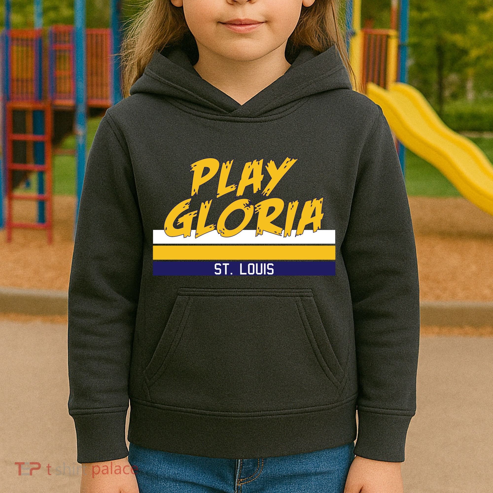 Play Gloria St. Louis Hockey Stripes Kids Hoodie