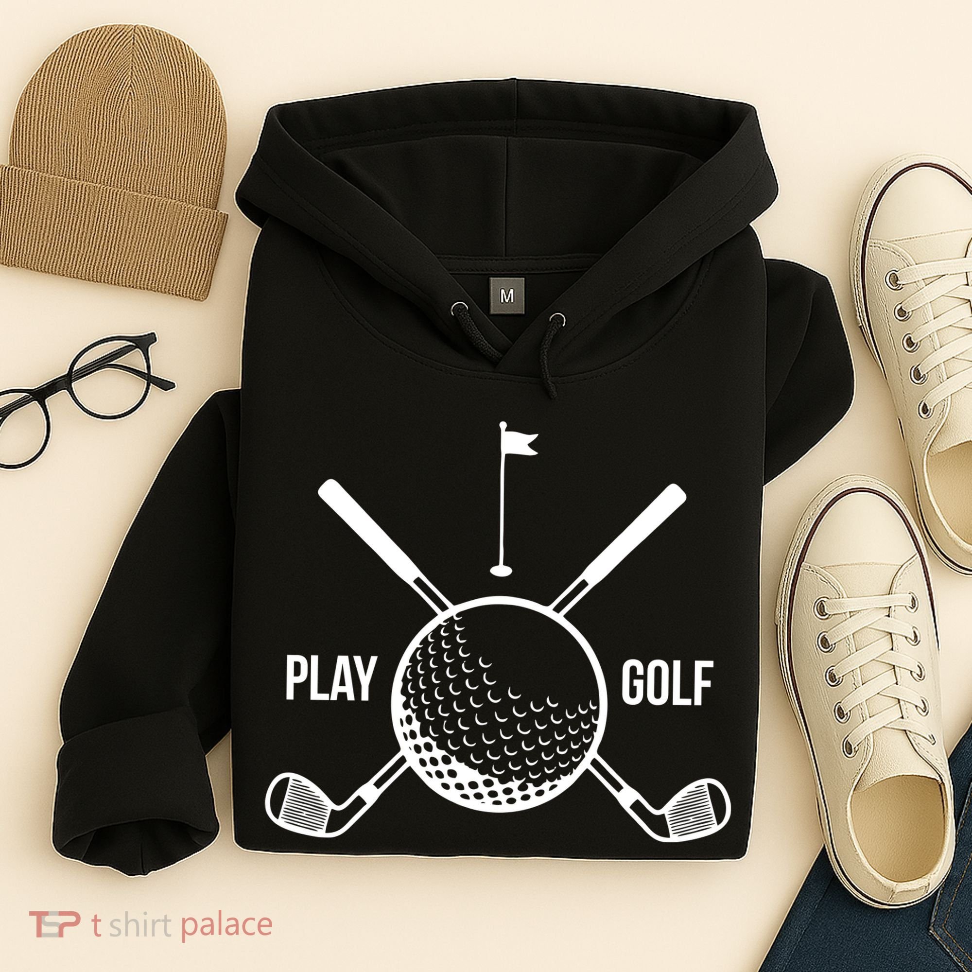 Play Golf Golfball Clubs Crossbones Hoodie