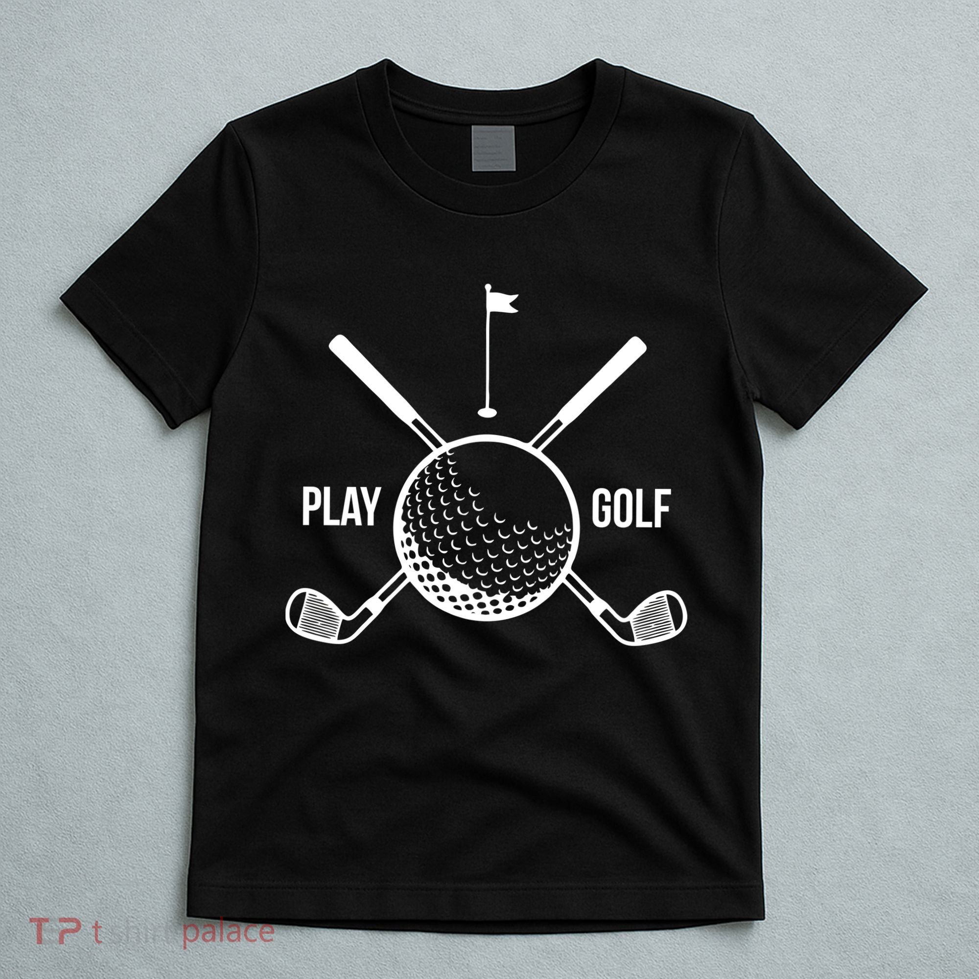 Play Golf Golfball Clubs Crossbones T-Shirt
