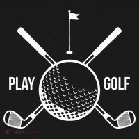 Play Golf Golfball Clubs Crossbones Button thumb 1
