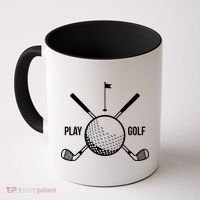 Play Golf Golfball Clubs Crossbones Coffee Mug thumb 0