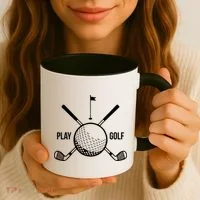 Play Golf Golfball Clubs Crossbones Coffee Mug thumb 3