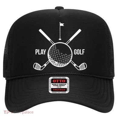 Play Golf Golfball Clubs Crossbones Hat