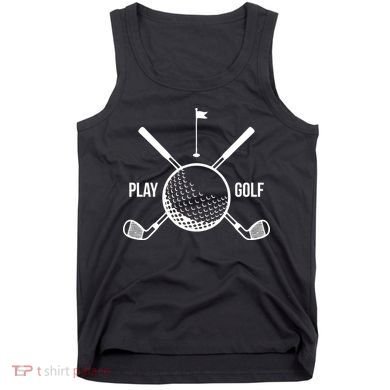 Play Golf Golfball Clubs Crossbones Tank Top
