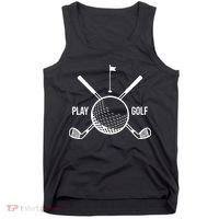 Play Golf Golfball Clubs Crossbones Tank Top thumb 0