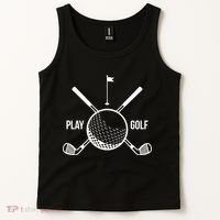 Play Golf Golfball Clubs Crossbones Tank Top thumb 2