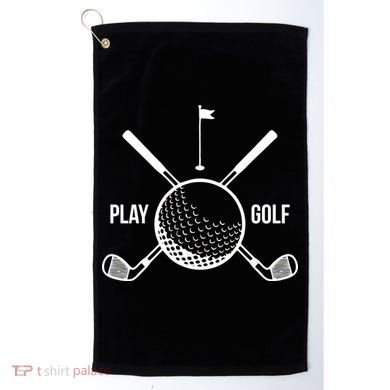 Play Golf Golfball Clubs Crossbones Golf Towel