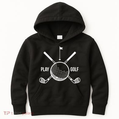 Play Golf Golfball Clubs Crossbones Kids Hoodie