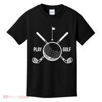 Play Golf Golfball Clubs Crossbones Kids T-Shirt thumb 0