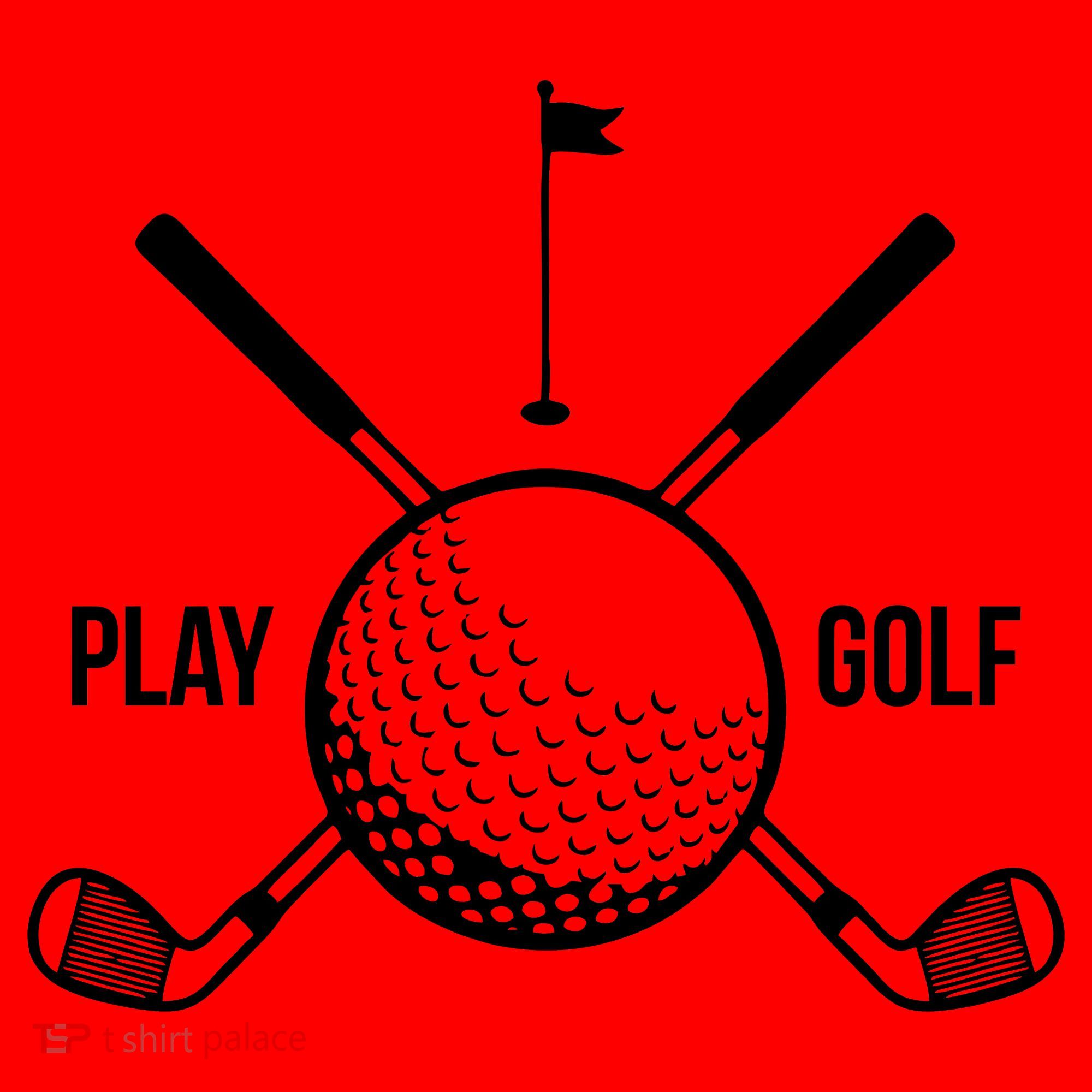 Play Golf Golfball Clubs Crossbones Santa Hat