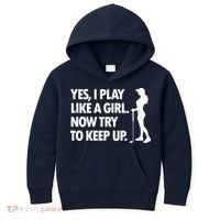 Play Golf Like A Girl Try To Keep Up Kids Hoodie thumb 0