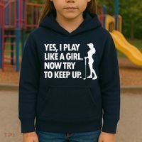 Play Golf Like A Girl Try To Keep Up Kids Hoodie thumb 3