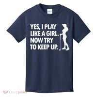 Play Golf Like A Girl Try To Keep Up Kids T-Shirt thumb 0